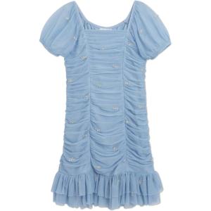 imageSpeechless Girls Short Sleeve Shirred Power Mesh Party DressPeriwinkle