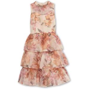 imageSpeechless Girls Sleeveless Maxi Length Organza Party DressCreamFloral