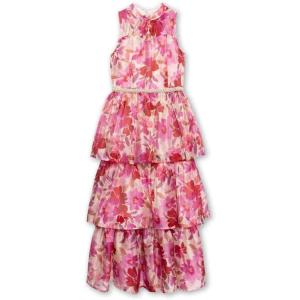imageSpeechless Girls Sleeveless Maxi Length Organza Party DressPinkFuschia