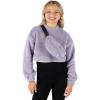 imageSpeechless Girls Long Sleeve Teddy Knit Pullover with FannypackPurple