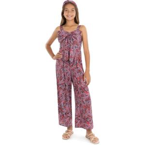 imageSpeechless girls Sleeveless Wide Strap Front Bow Jumpsuit With Matching HeadbandBlackred