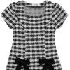 image:imageSpeechless Girls Boucl Short Sleeve Fit an Flare Party DressBlackIvory