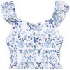 image:imageSpeechless Girls Ruffled Sleeve VNeck Embroidered DressIvoryBlue