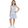 image:imageSpeechless Girls Ruffled Sleeve VNeck Embroidered DressIvoryBlue