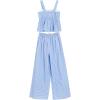 image:imageSpeechless girls 2piece Striped Cotton Peplum Tank and Wide Leg Pants SetWhiteBlue