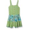 image:imageSpeechless girls Button Front Sleeveless RomperLimeTurquoise