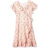 image:imageSpeechless Girls Short Sleeve Faux Wrap Knit Ruffled DressPeach