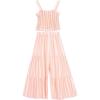 image:imageSpeechless girls 2piece Striped Smocked Tank and Wide Leg Tiered Pants SetCoralIvory