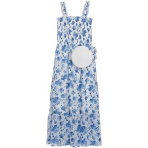 image:imageSpeechless Girls Sleeveless Smocked Maxi SundressIvoryBlue