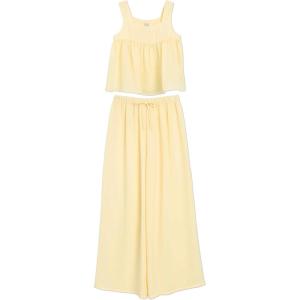 image:imageSpeechless girls 2piece Cotton Gauze Babydoll Tank Top and Wideleg Pants SetButter
