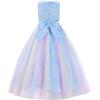 image:imageUhnice Flower Girl Dress Floral Lace Ball Gown Bridesmaid Formal Dresses for Wedding PartyRainbow Blue