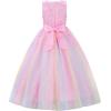 image:imageUhnice Flower Girl Dress Floral Lace Ball Gown Bridesmaid Formal Dresses for Wedding PartyRainbow Pink
