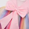 image:imageUhnice Flower Girl Sequin Dress Sleeveless Tulle VBack Gown Rainbow Prom for Wedding PartyPink