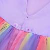 image:imageUhnice Flower Girl Sequin Dress Sleeveless Tulle VBack Gown Rainbow Prom for Wedding PartyPurple