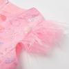 image:imageUhnice Flower Girl Tulle Dress Butterfly Embroidered Feather Sleeve Gown for Wedding PartyRainbow Pink