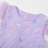image:imageUhnice Flower Girl Tulle Dress Butterfly Embroidered Feather Sleeve Gown for Wedding PartyRainbow Purple