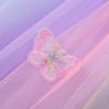 image:imageUhnice Flower Girl Tulle Dress Butterfly Embroidered Feather Sleeve Gown for Wedding PartyRainbow Purple