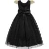 image:imageUhnice Girls Embroidered Mesh Flower Dress Tulle Formal Gown with Removable Bow for Wedding PartyBlack