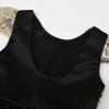 image:imageUhnice Girls Embroidered Mesh Flower Dress Tulle Formal Gown with Removable Bow for Wedding PartyBlack