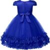 image:imageUhnice Toddler Flower Baby Girls Dress Embroidered Tulle Tutu Formal Wedding Dress Birthday Party PageantNavy Blue