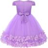 image:imageUhnice Toddler Flower Baby Girls Dress Embroidered Tulle Tutu Formal Wedding Dress Birthday Party PageantPurple