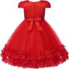 image:imageUhnice Toddler Flower Baby Girls Dress Embroidered Tulle Tutu Formal Wedding Dress Birthday Party PageantRed