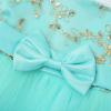 image:imageUhnice Toddler Flower Girl Sequin Floral Dress Embroidered Ruffle Dresses with Headband for Wedding PartyAqua Blue