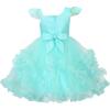 image:imageUhnice Toddler Flower Girl Sequin Floral Dress Embroidered Ruffle Dresses with Headband for Wedding PartyAqua Blue
