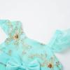 image:imageUhnice Toddler Flower Girl Sequin Floral Dress Embroidered Ruffle Dresses with Headband for Wedding PartyAqua Blue