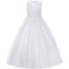 image:imageUhnice Flower Girl Dress Floral Lace Ball Gown Bridesmaid Formal Dresses for Wedding PartyWhite 2