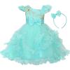image:imageUhnice Toddler Flower Girl Sequin Floral Dress Embroidered Ruffle Dresses with Headband for Wedding PartyAqua Blue