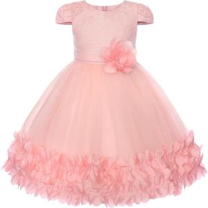image:imageUhnice Toddler Flower Baby Girls Dress Embroidered Tulle Tutu Formal Wedding Dress Birthday Party PageantPeach