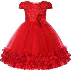 image:imageUhnice Toddler Flower Baby Girls Dress Embroidered Tulle Tutu Formal Wedding Dress Birthday Party PageantRed