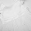image:imageUhnice Flower Girl Tulle Dress Flutter Sleeves VBack Dresses for Wedding PartyWhite