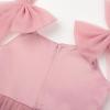image:imageUhnice Girls Sleeveless Tulle Dress with Fixed Shoulder Bows for Flower Girl Wedding PartyPink