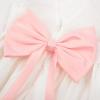 image:imageUhnice Sleeveless Flower Girl Dress with Removable Bow and Tulle Ruffle Detail Elegant Princess Outfit for Wedding PartyWhite With Pink Accent