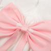 image:imageUhnice Sleeveless Flower Girl Dress with Removable Bow and Tulle Ruffle Detail Elegant Princess Outfit for Wedding PartyWhite With Pink Accent