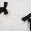 image:imageUhnice Sleeveless Off White Princess Dress with Fixed Bow Straps for Toddler Girls Wedding Party OutfitOff White With Black Bow