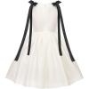 image:imageUhnice Sleeveless Off White Princess Dress with Fixed Bow Straps for Toddler Girls Wedding Party OutfitOff White With Black Bow
