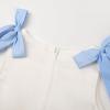 image:imageUhnice Sleeveless Off White Princess Dress with Fixed Bow Straps for Toddler Girls Wedding Party OutfitOff White With Blue Bow