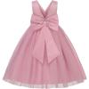 image:imageUhnice Flower Girls Satin Dress Sleeveless VBack Formal Ball Gown for Wedding PartyPink
