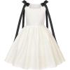 image:imageUhnice Sleeveless Off White Princess Dress with Fixed Bow Straps for Toddler Girls Wedding Party OutfitOff White With Black Bow