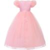 image:imageUhnice Flower Girl Sequin Dress Tulle Ball Gown Formal Dresses for Wedding PartyBlush Pink
