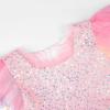 image:imageUhnice Flower Girl Sequin Dress Tulle Ball Gown Formal Dresses for Wedding PartyRainbow Pink