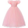 image:imageUhnice Flower Girl Sequin Dress Tulle Ball Gown Formal Dresses for Wedding PartyBlush Pink