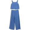 image:imageSpeechless Girls 2Piece Cotton Gauze Babydoll Tank Top and WideLeg Pants SetPeriwinkle