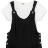image:imageSpeechless Girls 2piece Short Sleeve Tee and Jumpsuit With PocketsBlack