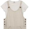 image:imageSpeechless Girls 2piece Short Sleeve Tee and Jumpsuit With PocketsKhaki