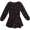 image:imageSpeechless Girls Long Sleeve Floral Printed Chiffon RomperBlackCoral