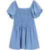 image:imageSpeechless Girls Puff Sleeve Skirted RomperBlue